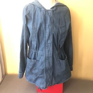 Forever 21  Oversized Hooded Denim Jacket